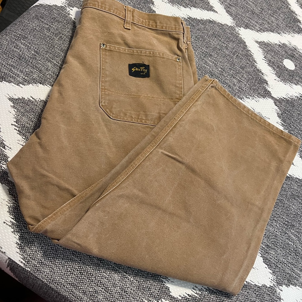 Mens STAN RAY USA Tan canvas painters pants, 40x28